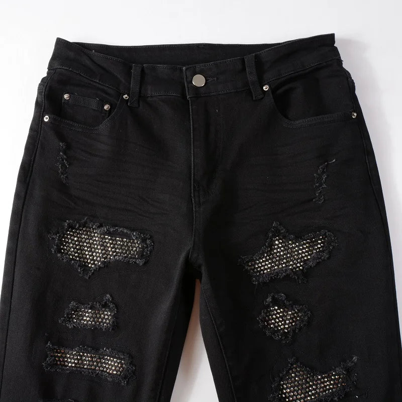 NFB Full Black Crystal Jeans