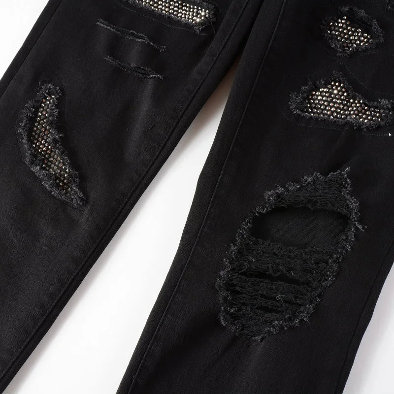 NFB Full Black Crystal Jeans