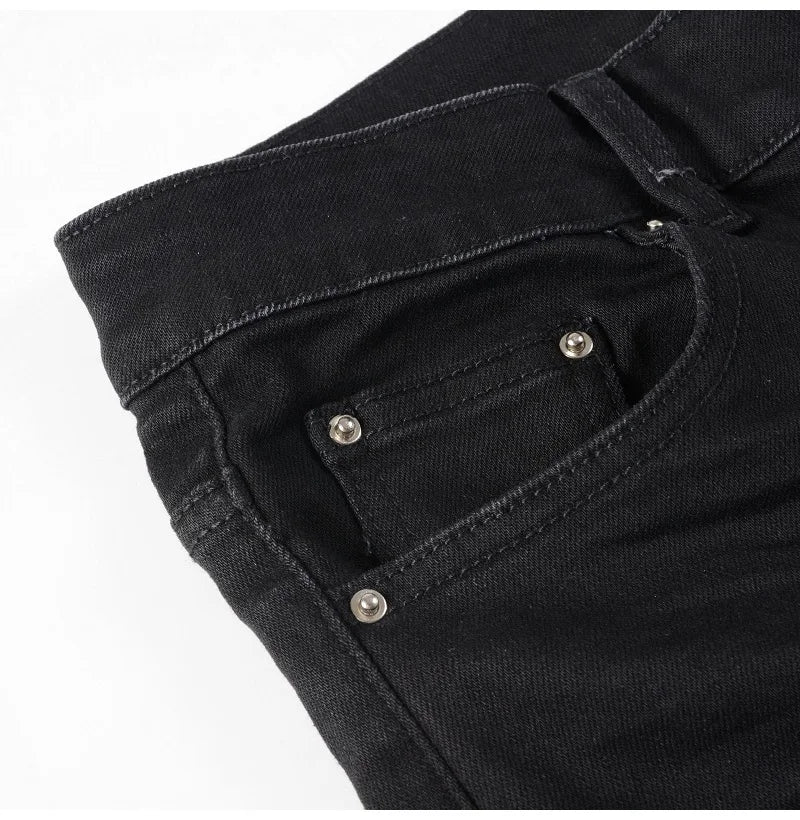 Nofacebaby Black Snake Jeans pocket view.