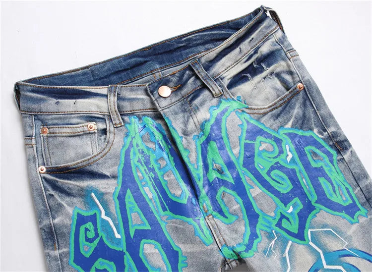 Top view of Nofacebaby Energy Skinny Jeans.