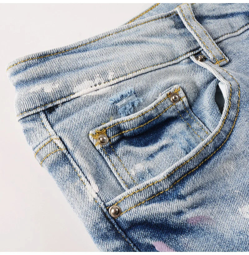 View of the front pocket of Nofacebaby M10 Jeans.