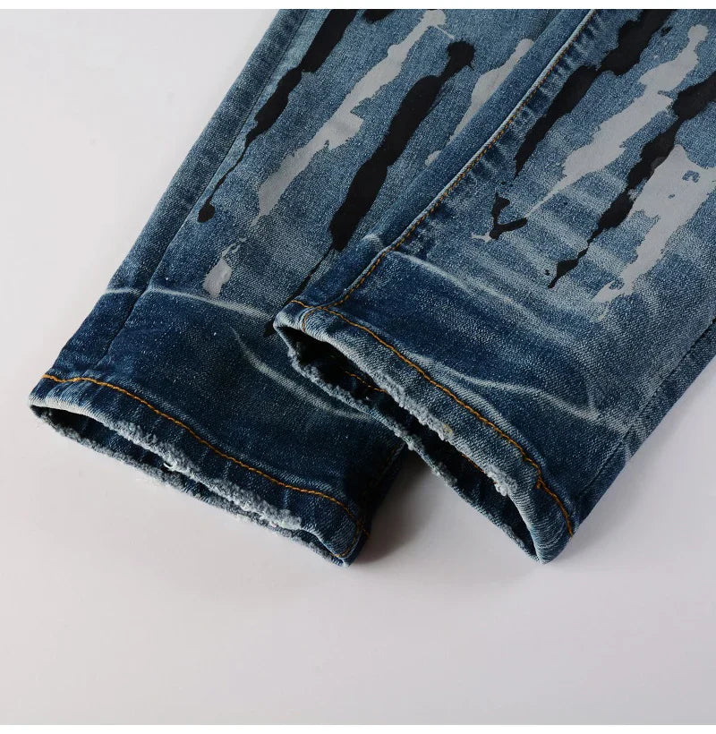 Paint design on Nofacebaby M17 Jeans.