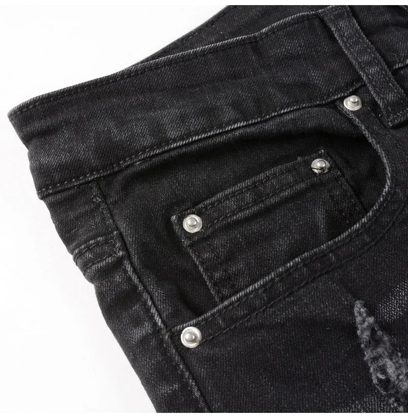 Close view of front pocket on Nofacebaby M31 Jeans.