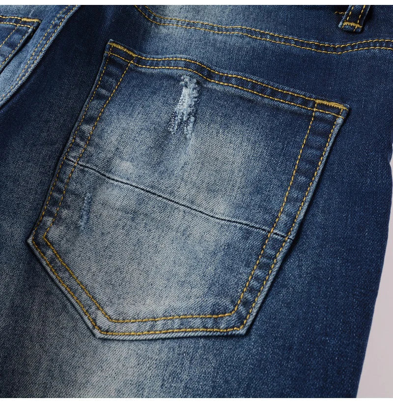 Close view of the back pocket on Nofacebaby M8 Jeans.