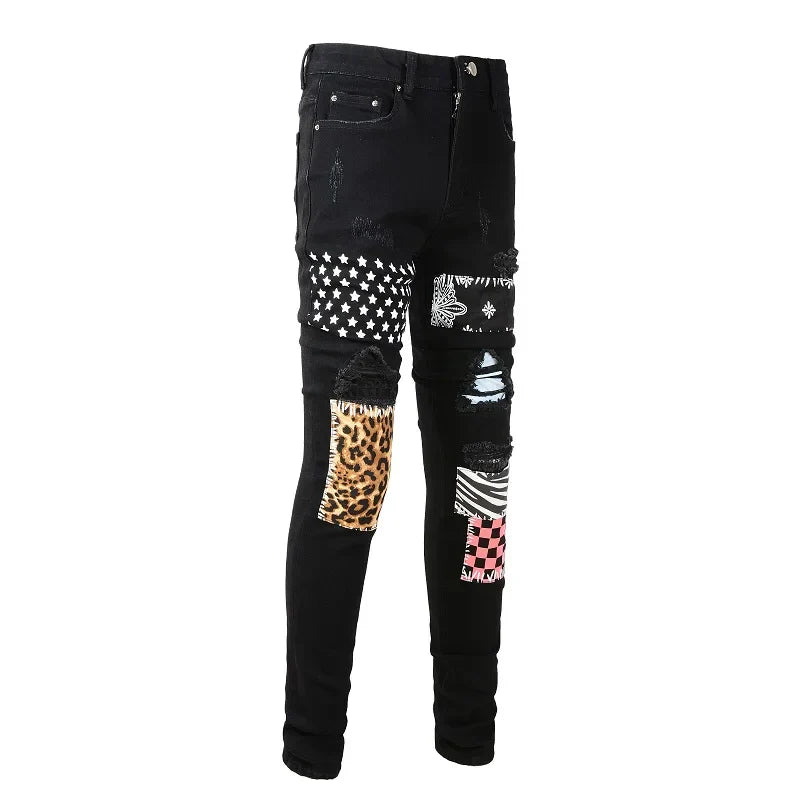 Side view of Nofacebaby Deluxe skinny jeans.