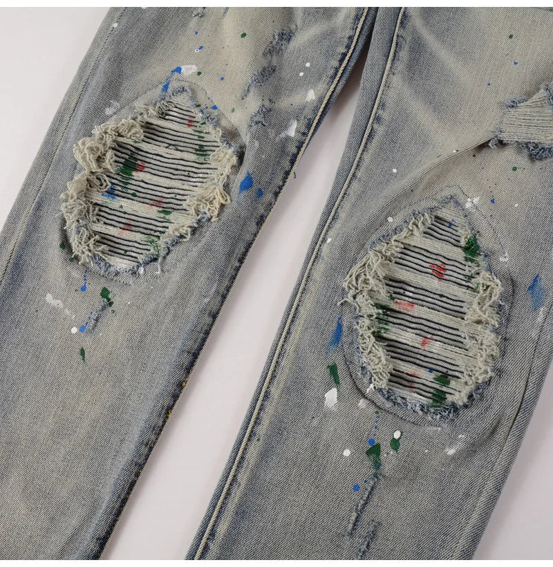 Knee design of Nofacebaby M12 jeans.