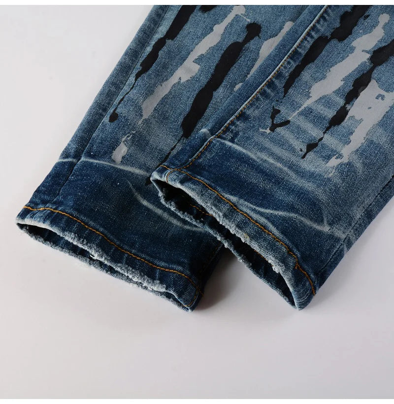 Paint design on Nofacebaby M17 Jeans.