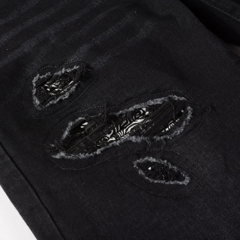 Bandana design patch on Nofacebaby M21 Jeans.