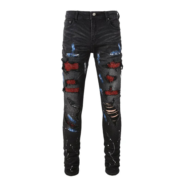 Nofacebaby Red Crystals Jeans