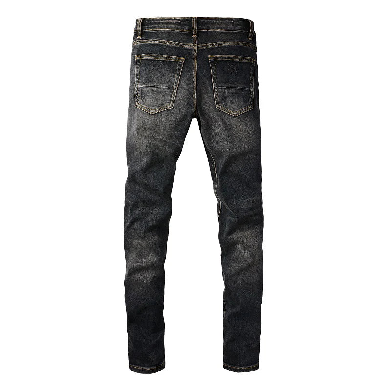 Back view of Nofacebaby S7 Jeans with classic pockets and topstitching.