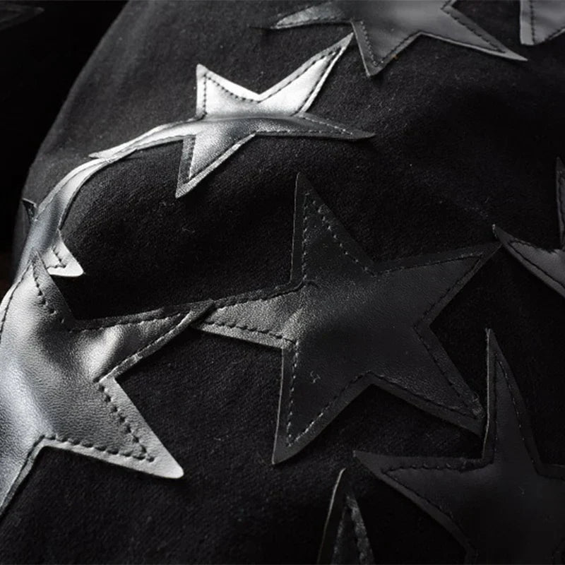 Nofacebaby Black Star Skinny jeans close view.